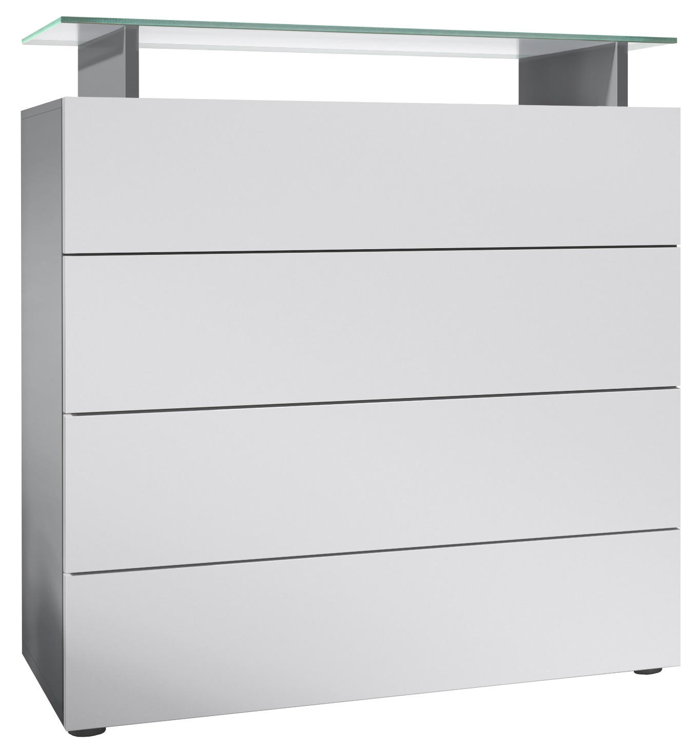KOMMODE Pavos Weiß matt - Weiß, Holzwerkstoff (76/80/33cm) - Vladon