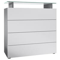 KOMMODE Pavos Weiß matt - Weiß, Holzwerkstoff (76/80/33cm) - Vladon