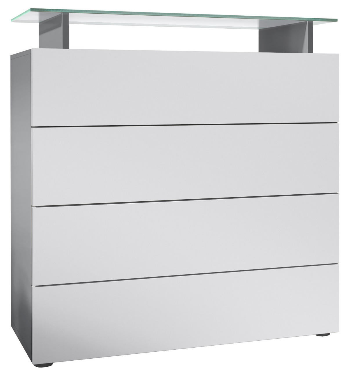 KOMMODE Pavos Weiß matt - Weiß, Holzwerkstoff (76/80/33cm) - Vladon