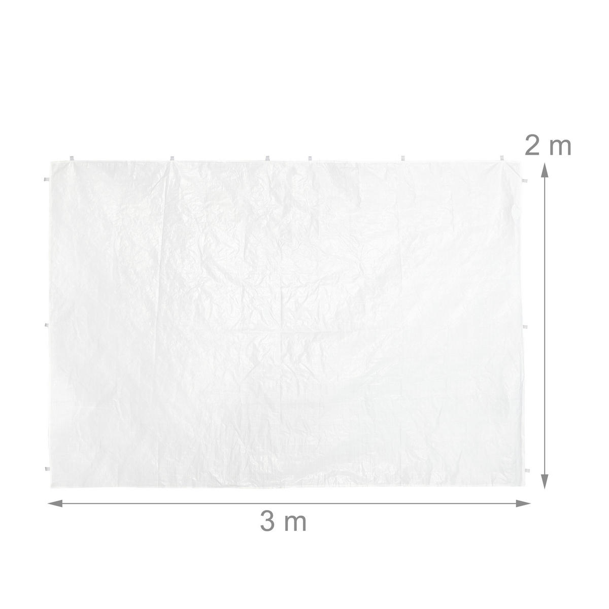 2xPAVILLON-SEITENTEILE - Weiß, Kunststoff (300/200/0.1cm) - Relaxdays
