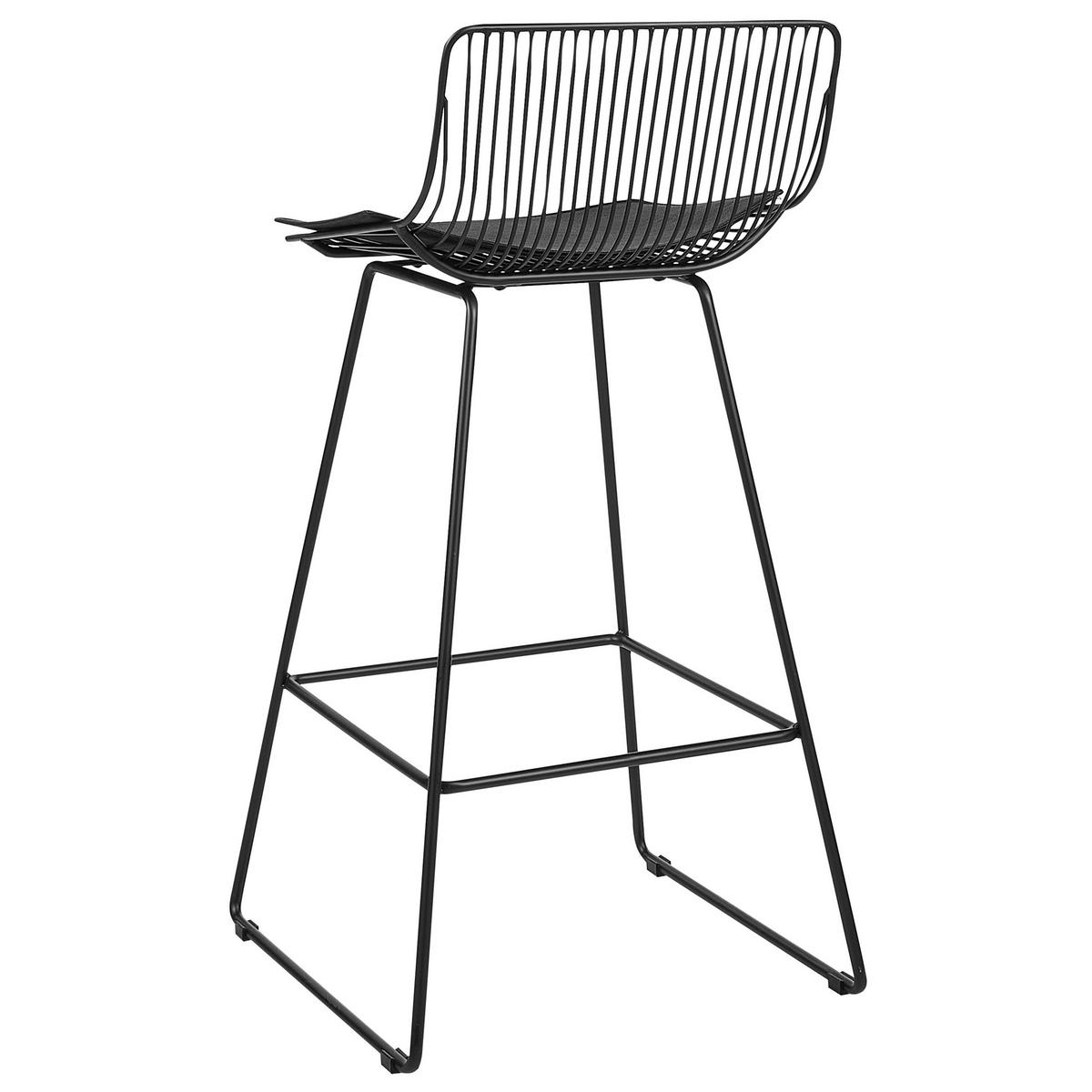BARSTUHL 2er-Set Metall Schwarz Fredonia - Schwarz, Textil/Metall (50/97/49cm) - Beliani