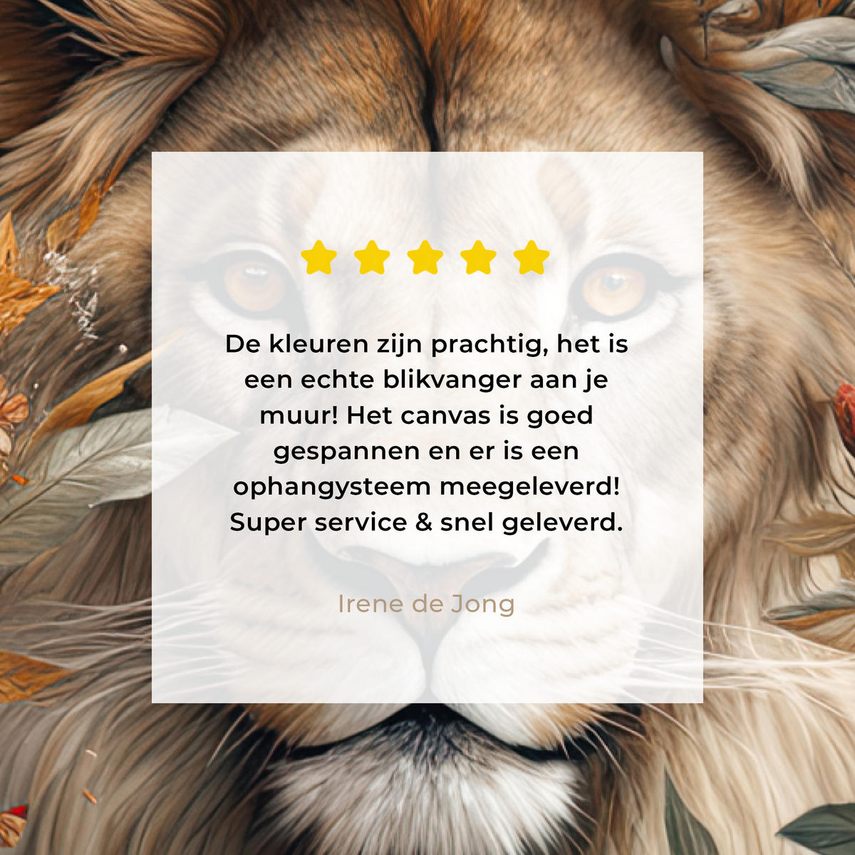 LEINWANDBILD Löwe - Wildtiere - Pflanzen - Natur - Blumen Deko Wohnzimmer 20x30 cm - Beige, Textil (20/30cm) - MuchoWow