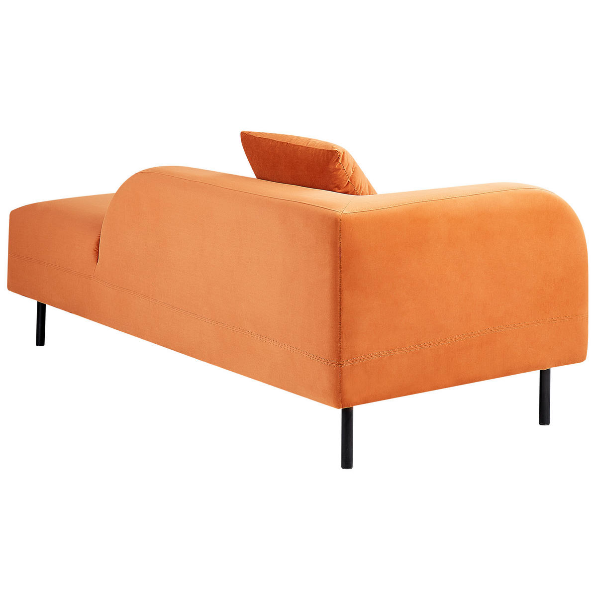 CHAISELONGUE Samtstoff orange linksseitig Le Crau - Orange, Textil (170/65/84cm) - Beliani