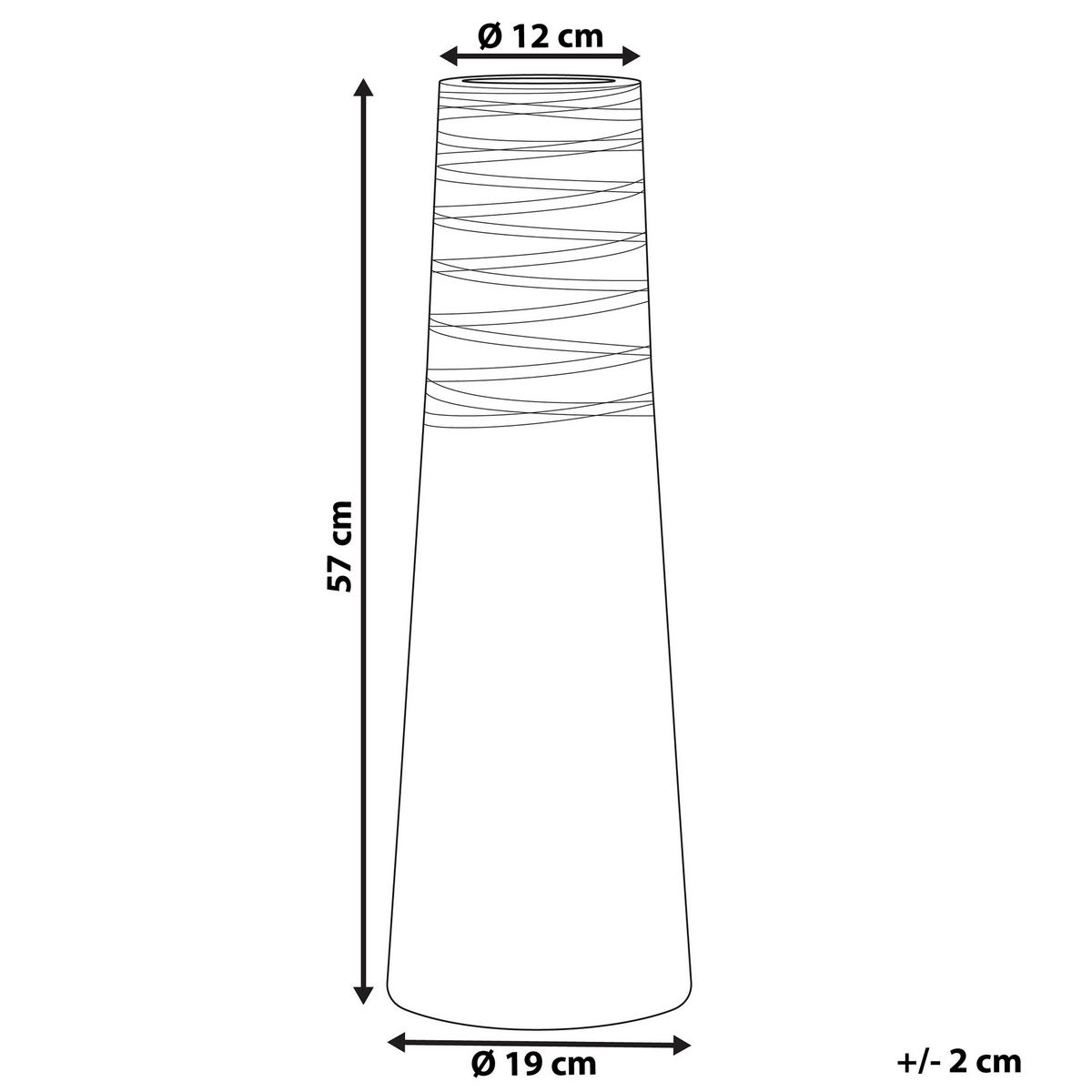 DEKOVASE Terrakotta weiß Tarragona - Weiß, Stein (57cm) - Beliani
