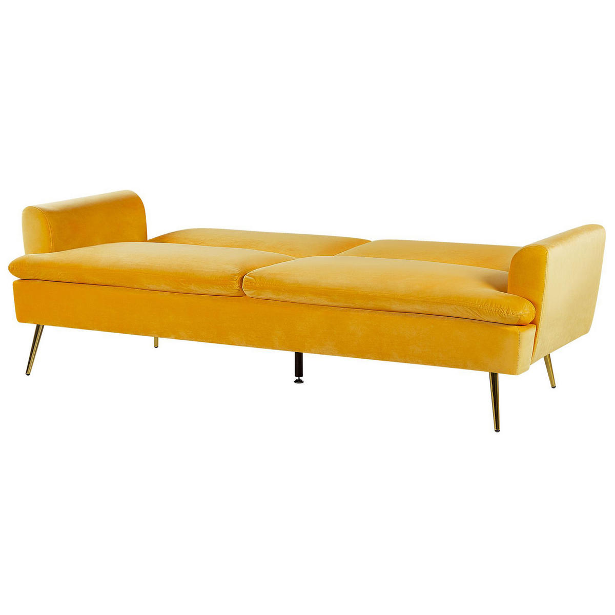 3-SITZER-SCHLAFSOFA Samtstoff Gelb Vettre - Gelb, Textil (210/88/84cm) - Beliani