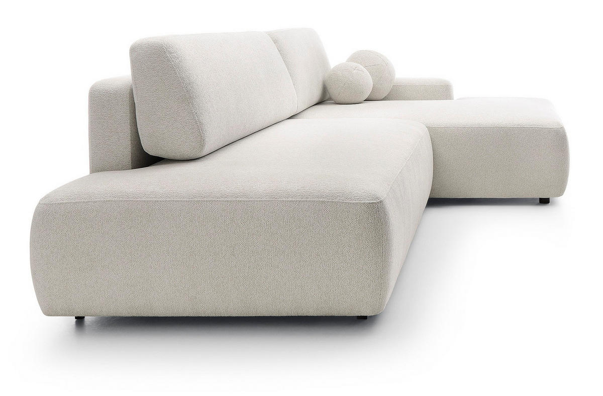 ECKSOFA 275 cm mit Schlaffunktion Orea O, Rechts, Creme - Creme, Holz (164/276cm) - Emporius