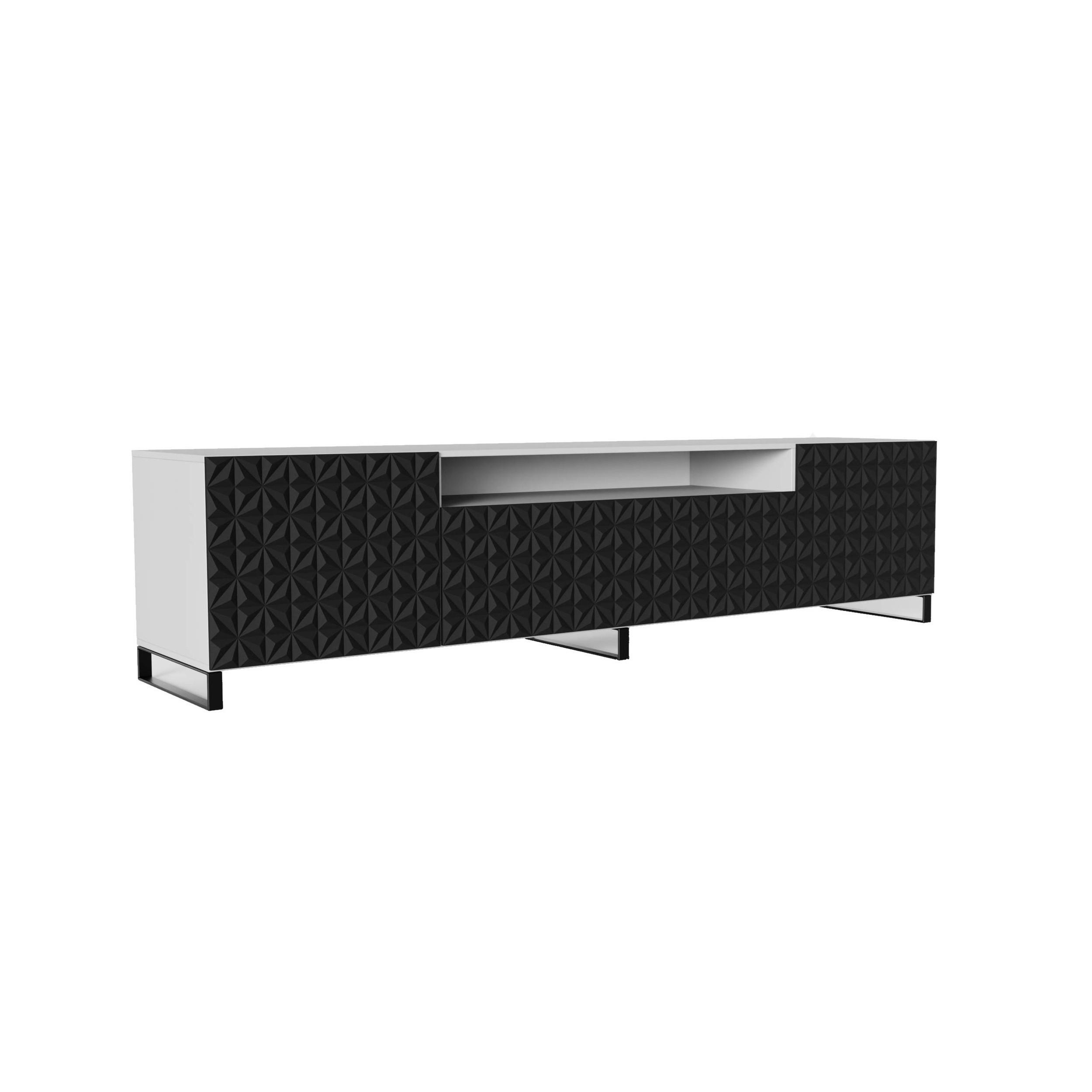 TV-SCHRANK CALI - Schwarz/Weiß, Holzwerkstoff (200/53/41cm) - Meblini