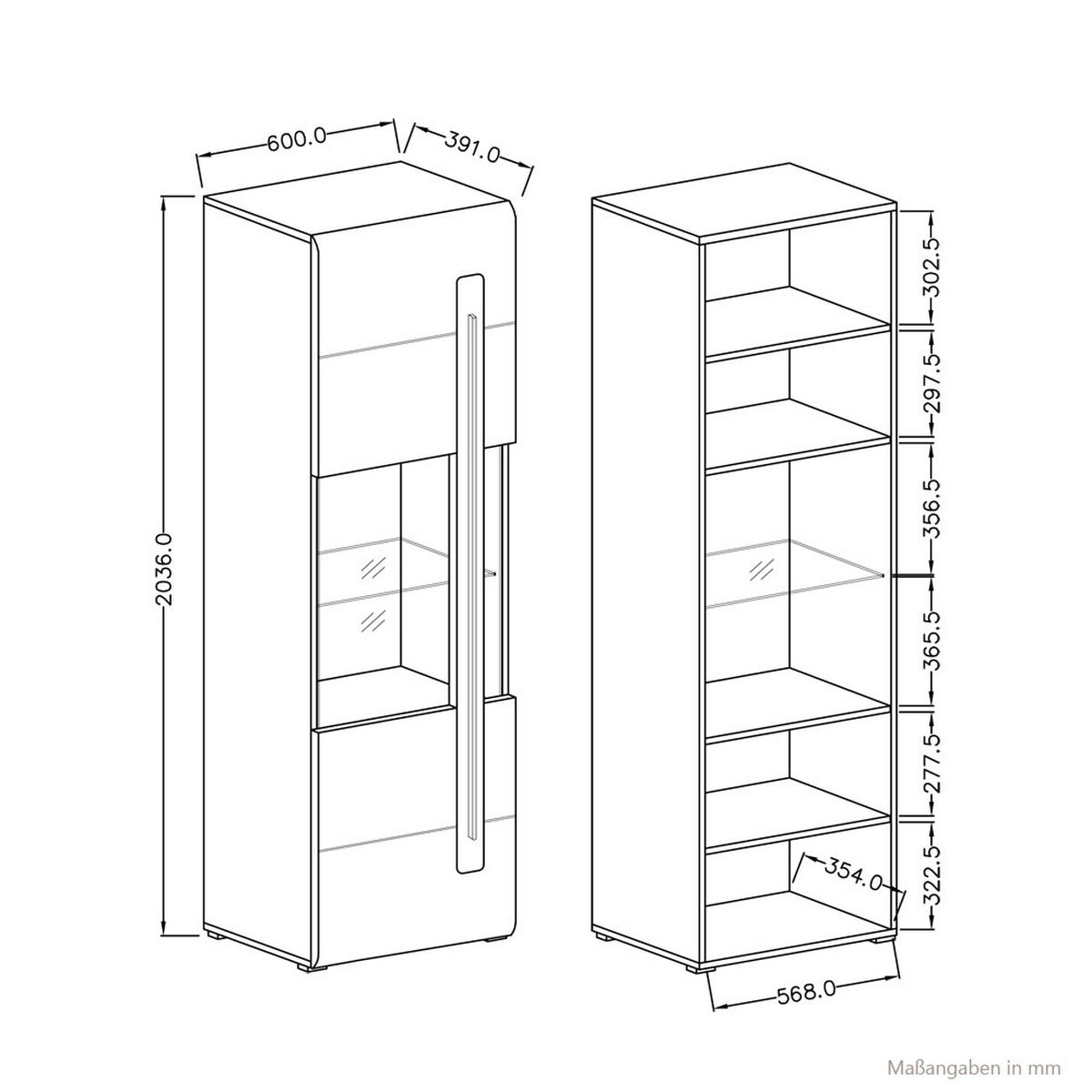 WOHNZIMMER-SET 6-TLG. Turda-83 - Weiß, Holzwerkstoff (320/204/50cm) - Lomado