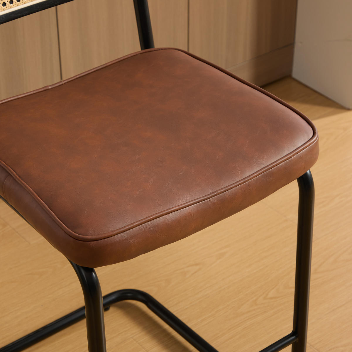 BARHOCKER DE-36899 2er-Set mit Holzrahmen und Rattan-Optik Braun - Braun, Metall (53.5/98/47cm) - ComfortXL