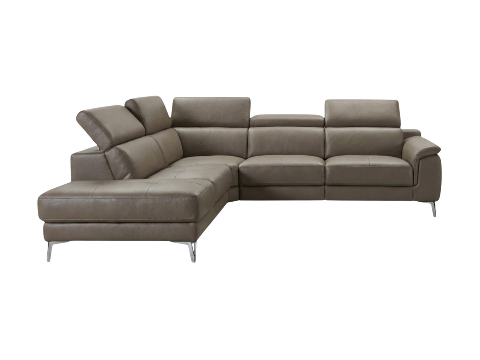 ECKSOFA Jardin Echtleder Greige - Greige, Leder/Metall (230/266cm)