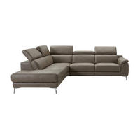 ECKSOFA Jardin Echtleder Greige - Greige, Leder/Metall (230/266cm)