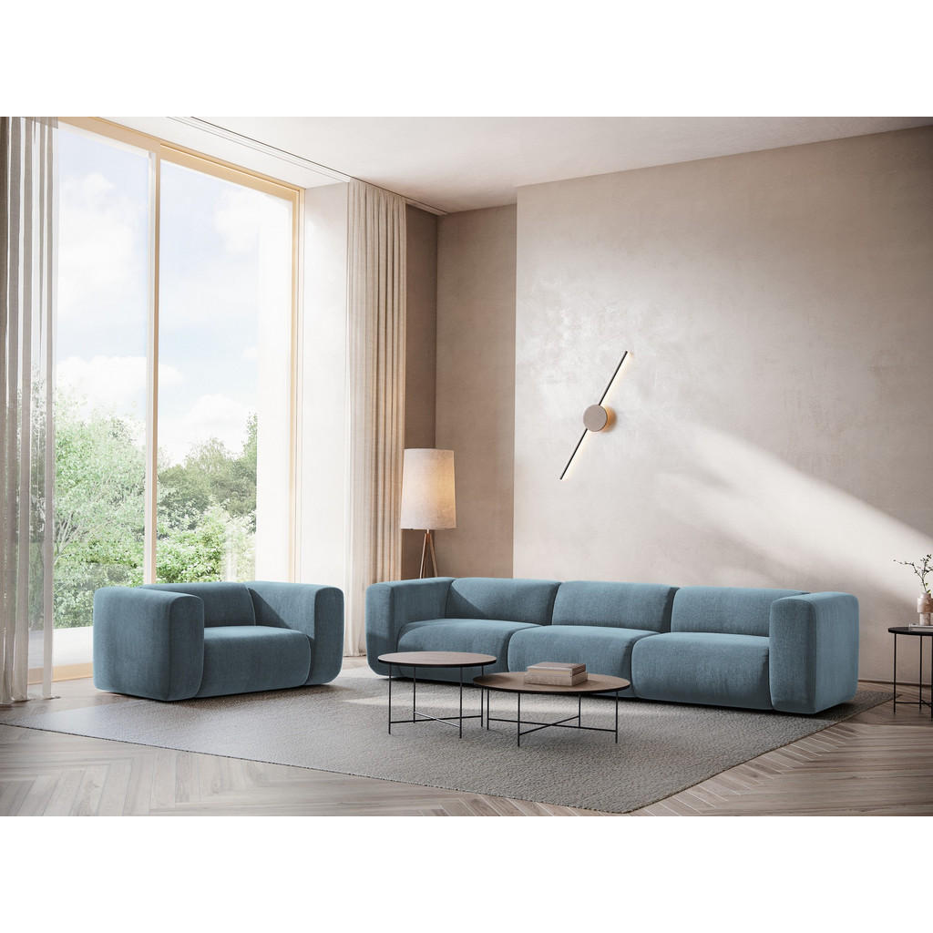 Thumbnail - Makamii 3-Sitzer, Blaugrau, Textil, Füllung: Schaumstoff, 228x70x89 cm, Made in EU, Wohnzimmer, Sofas & Couches, Sofas, ...