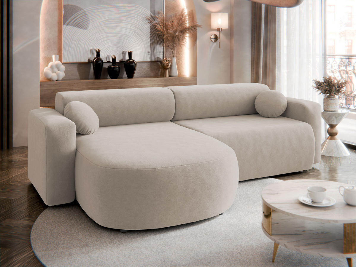 ECKSOFA Nicelo - Schwarz/Naturfarben, Holz/Kunststoff (252/150cm) - MIRJAN24