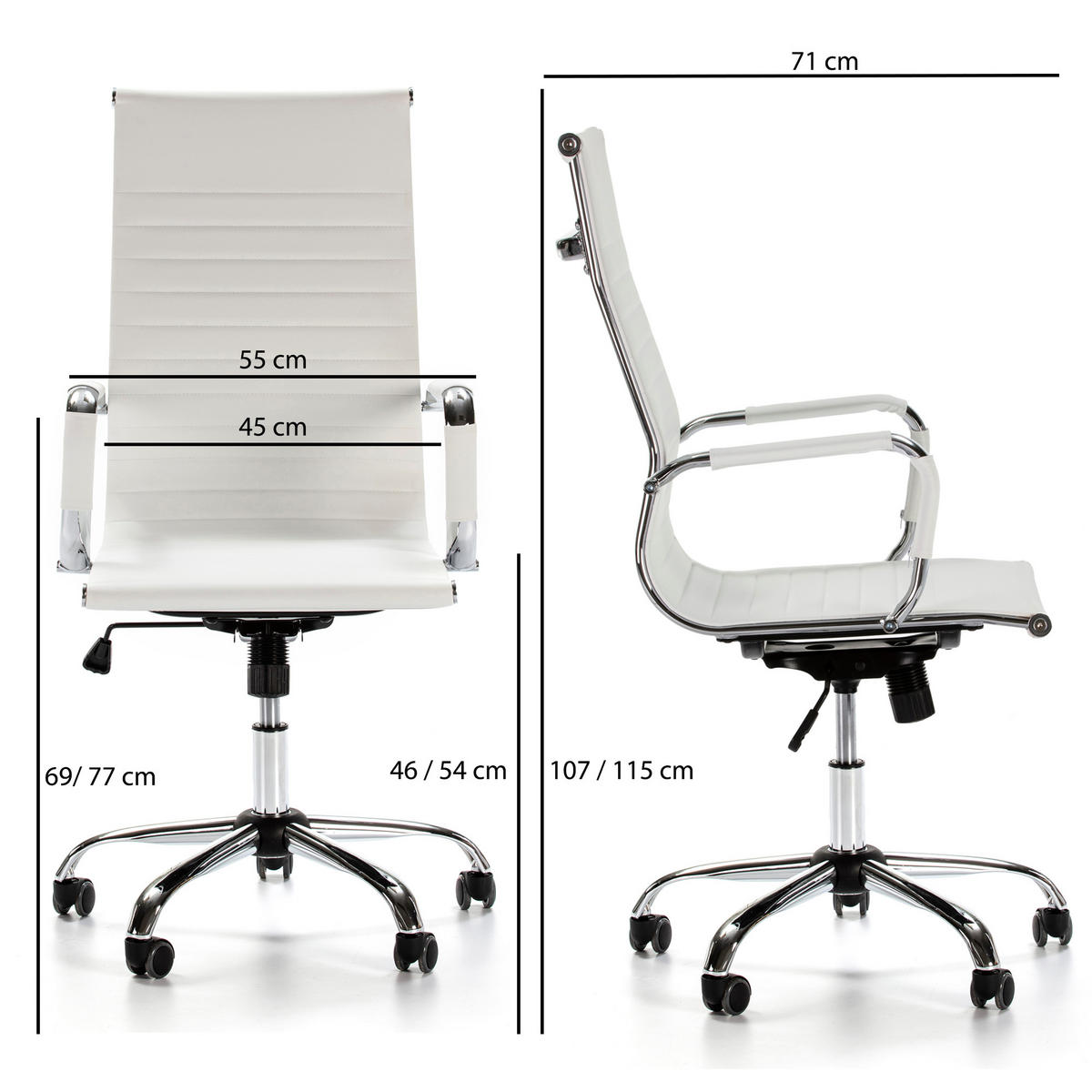 SCAUN rotativ Londres cu funcție de pat, alb - alb, blană (71/107/55cm) - VS Venta-stock