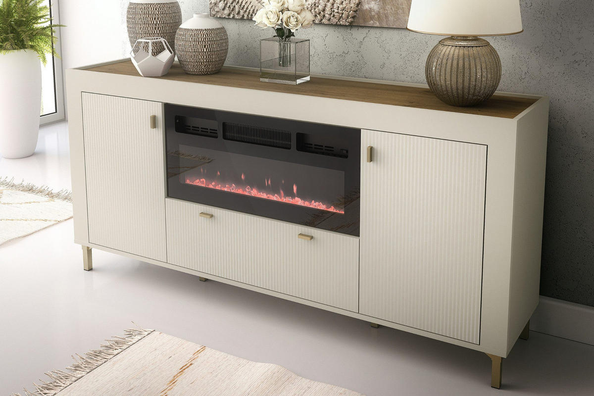 KOMMODE MONI 06 in Kaschmir / Eiche Whiskey matt 137/84/40 cm - Kaschmir, Holzwerkstoff (137/84/40cm) - Deine Möbel 24