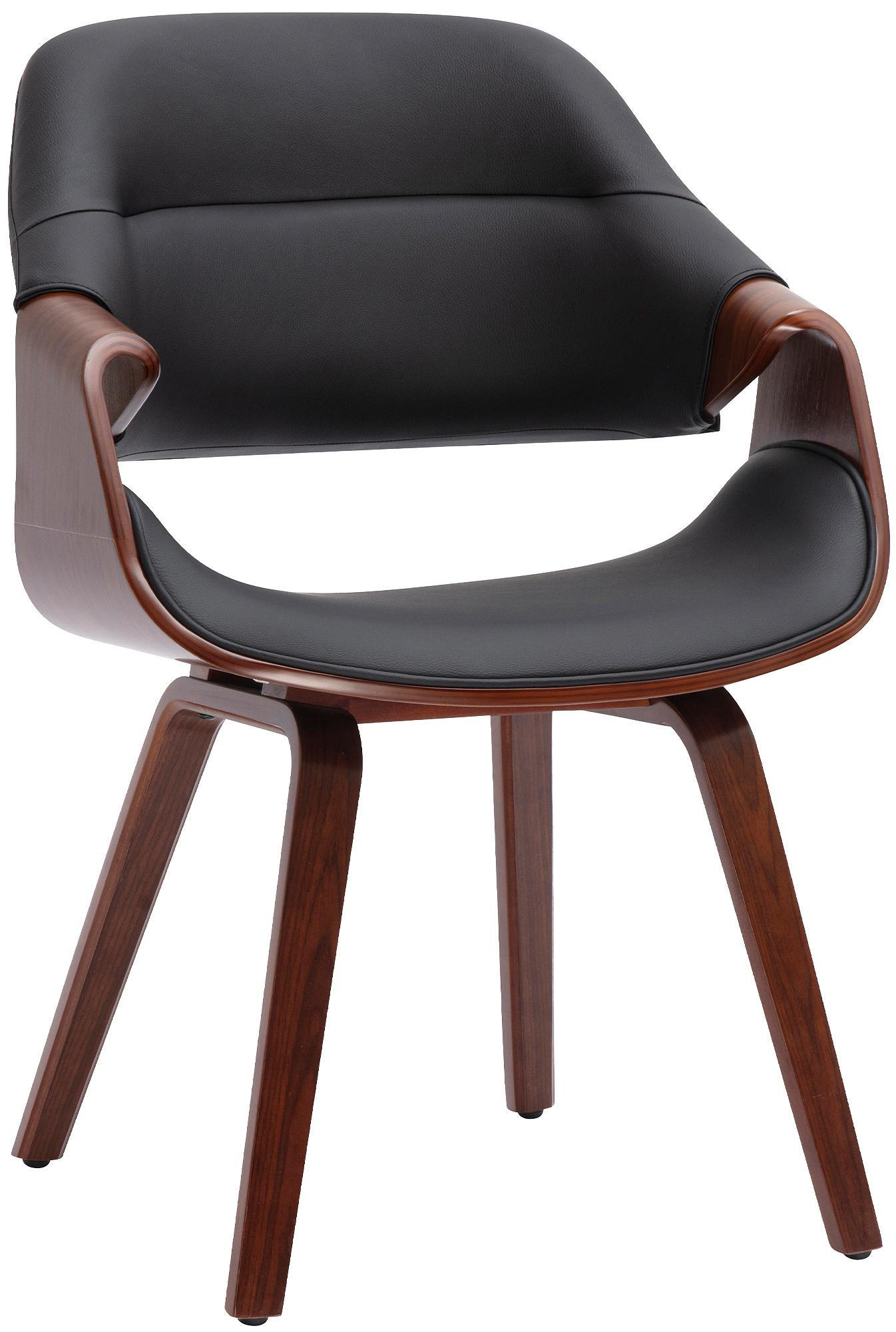 ESSZIMMERSTUHL Lederlook Walnuss/Schwarz - Walnussfarben/Schwarz, Holz/Textil (62/87/60cm) - CLP