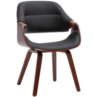ESSZIMMERSTUHL Lederlook Walnuss/Schwarz - Walnussfarben/Schwarz, Holz/Textil (62/87/60cm) - CLP
