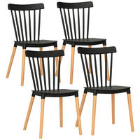 ESSZIMMERSTÜHLE 4er-Set DE-13237 Skandinavisch mit hoher Rückenlehne Schwarz - Schwarz, Kunststoff (52.5/83/48cm) - ComfortXL