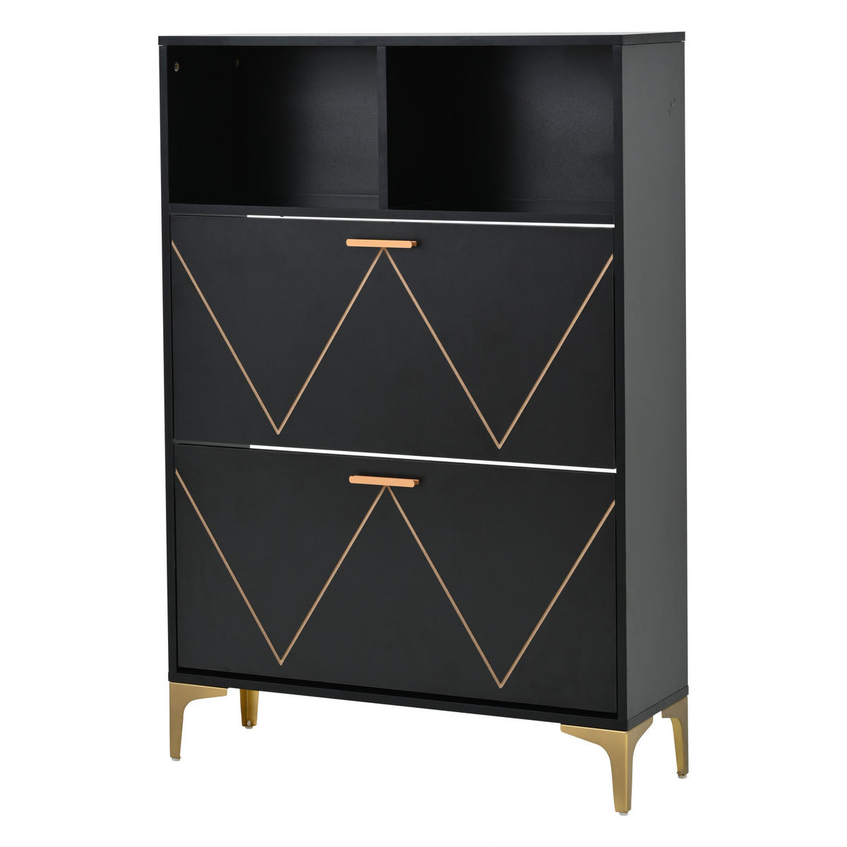 SCHUHSCHRANK Schwarz 80/25/117 cm - Schwarz, Holzwerkstoff (80/117/25cm) - PANGIVO