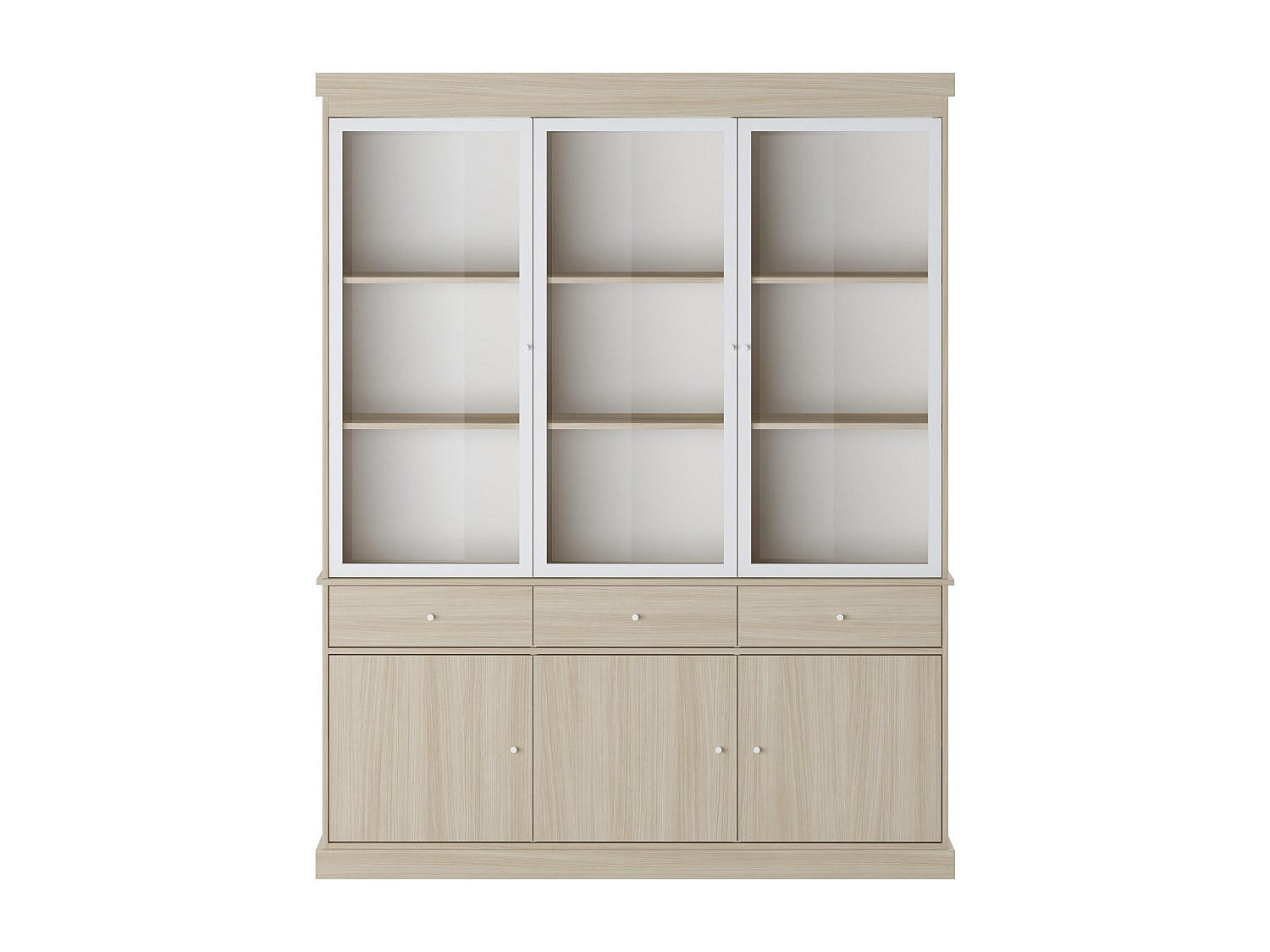 Vente-Unique Vitrinenschrank Weiß 172.5x217.8x39.6 cm
