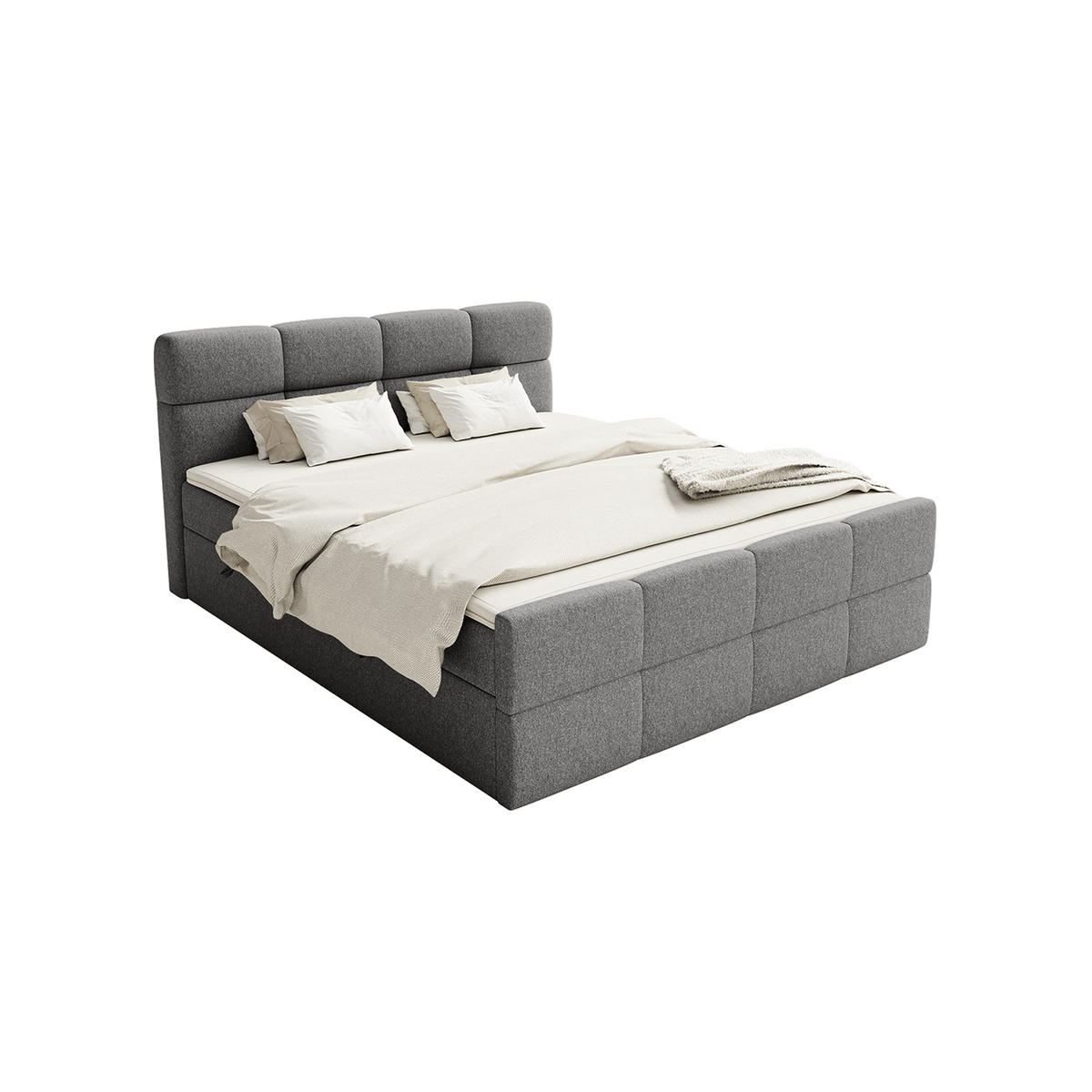 BOXSPRINGBETT ALZEA 180x200 cm, Dunkelgrau - Dunkelgrau, Textil (180/200cm) - Fedve