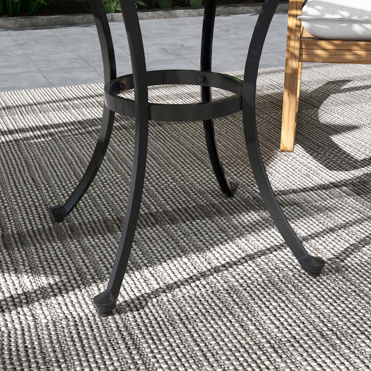 GARTENTISCH DE-07311 Vintage-Design mit Gusseisen Schwarz - Schwarz, Metall (60/60/53cm) - ComfortXL