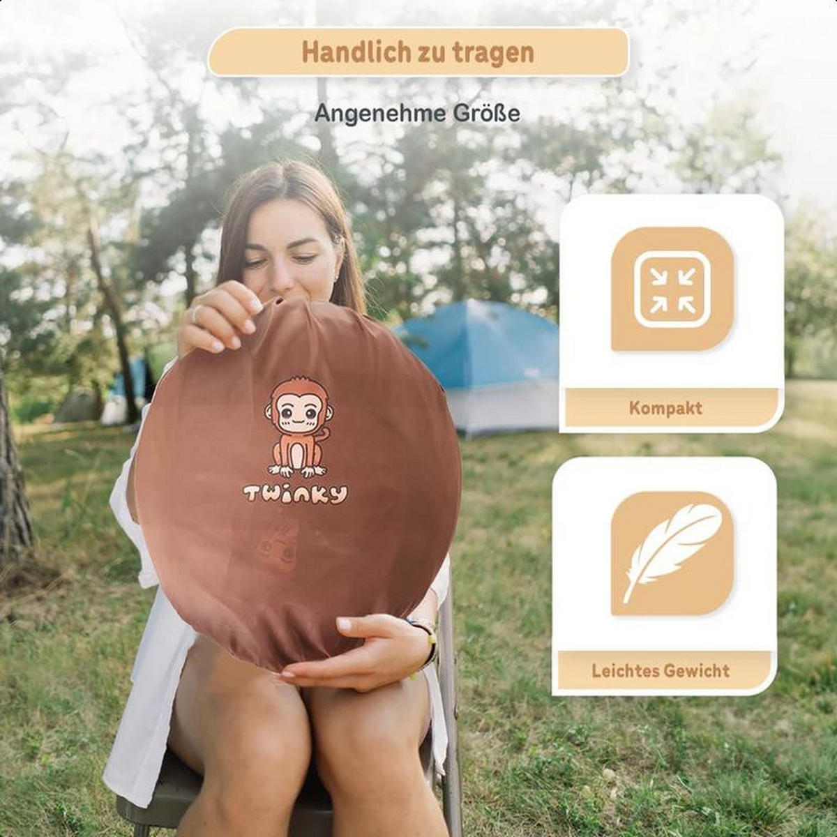 REISEBETT Baby mit Matratze bis 3 Jahre mit Moskitonetz Braun - Braun, Kunststoff (107/40cm) - Twinky