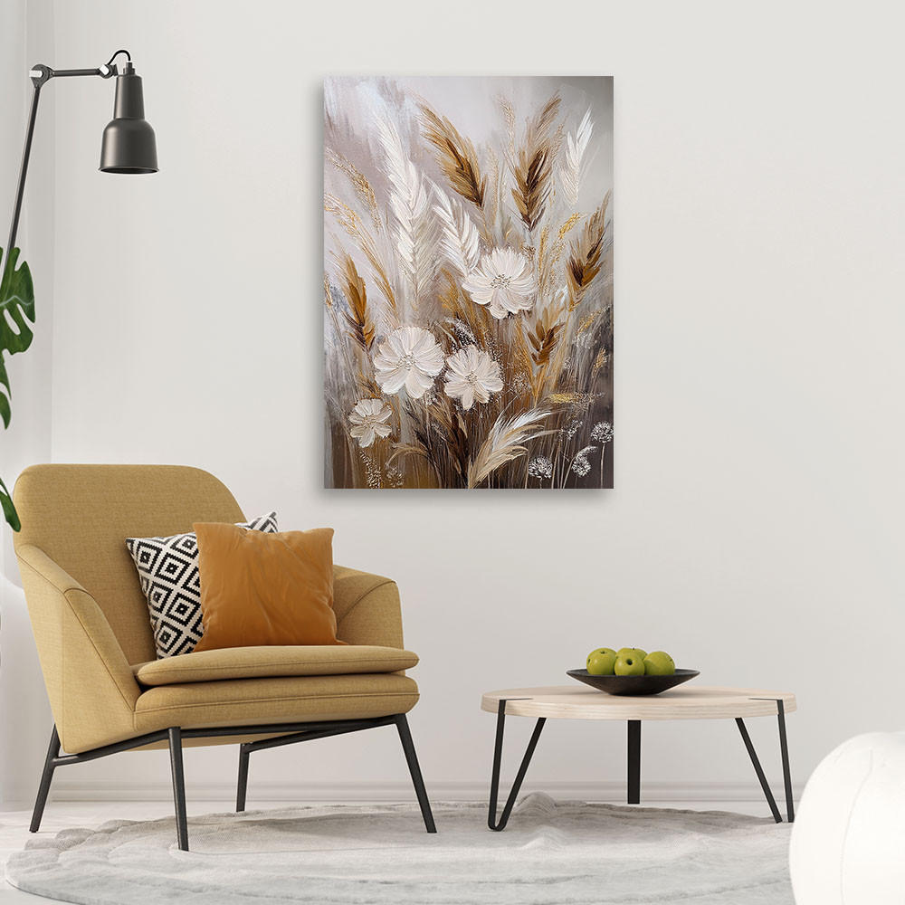 WANDBILD naturwiesenpflanzen - Beige, Textil (40/60cm) - Feeby