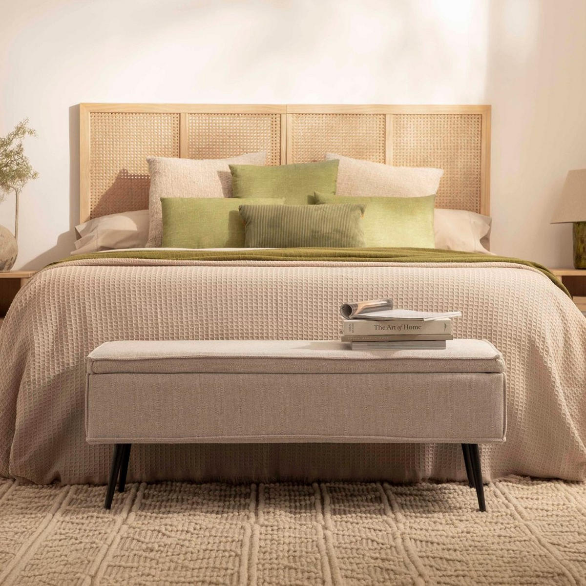 BANK Sanna Beige 109 cm x 43 cm - Beige, Textil (109/43/41cm)