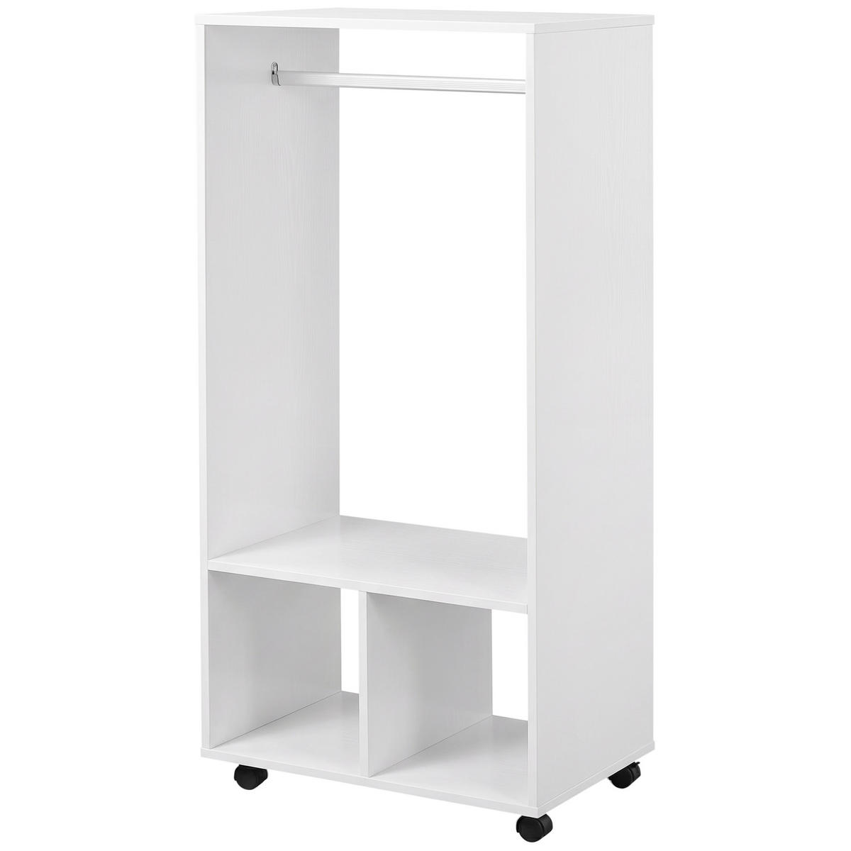 ROLLGARDEROBE Weiß 1 Stück - Weiß, Holzwerkstoff (60/128/40cm) - GiPP