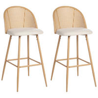 BARSTÜHLEN 2er-Set Hellbraun Cornell - Beige/Braun, Metall (46/104/51cm) - Beliani