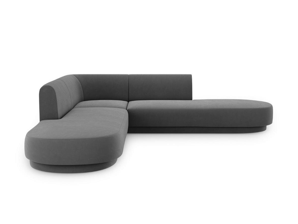 WENDBARES-ECKSOFA Miley aus Samt grau 5 Sitzplätze - Grau, Textil (248/248cm) - Micadoni