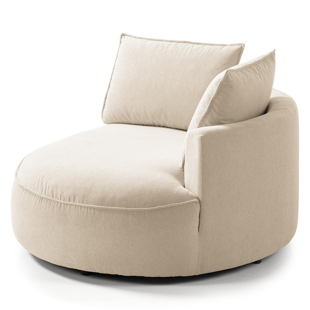 OTTOMANE - modular - Beige/Schwarz, Kunststoff/Textil (126/82/154cm) - home24