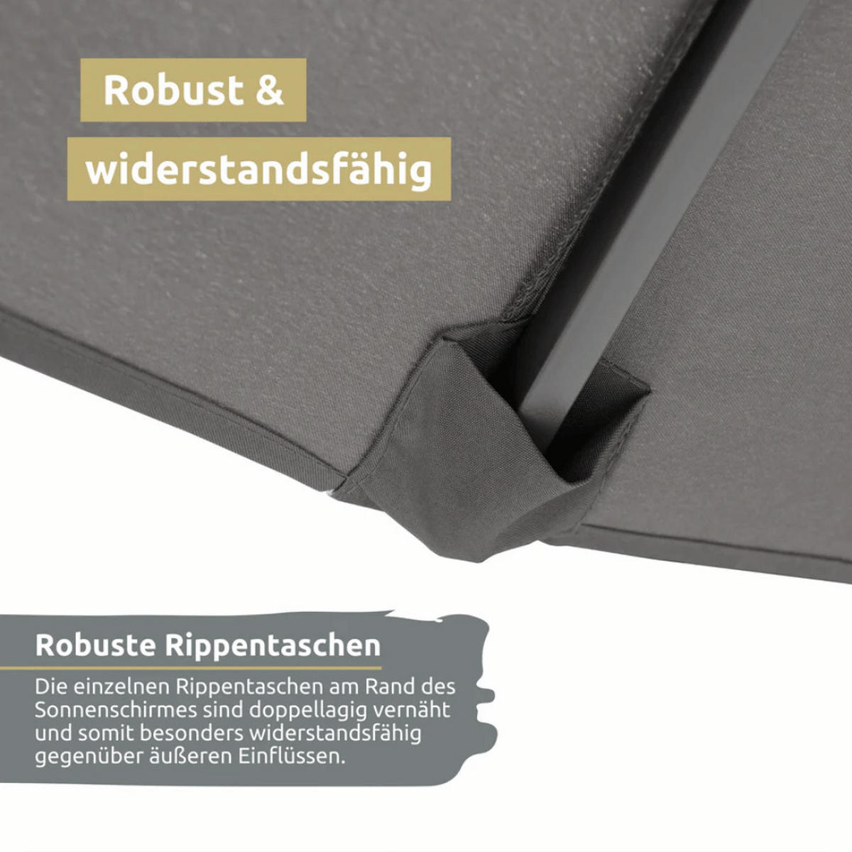 DOPPELSONNENSCHIRM 450x260cm KOGO XXL Sonnenschirm Anthrazit - Anthrazit, Kunststoff (450/260cm) - DELUKE