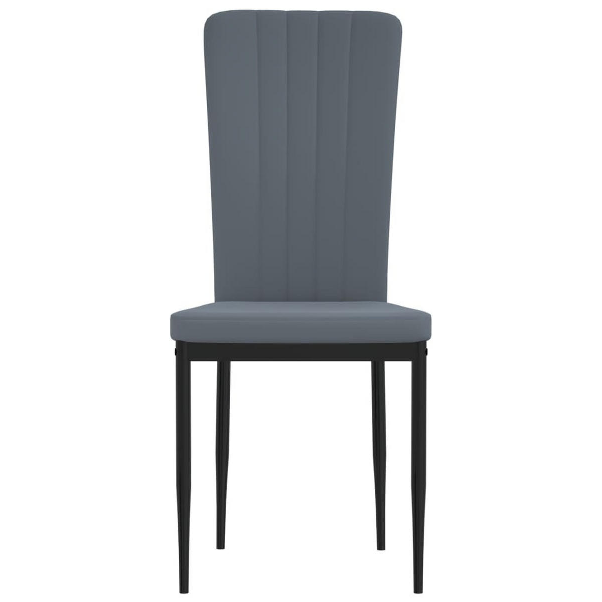 ESSZIMMERSTÜHLE 4 Stk. Dunkelgrau Samt 42*58*85.5cm - Grau, Metall (42/85.5/58cm) - ZMH
