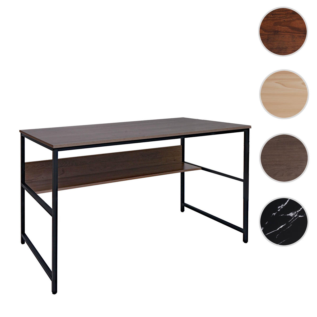 SCHREIBTISCH rechteckig Braun, Grau - Braun/Grau, Metall (60/120/78cm) - MCW
