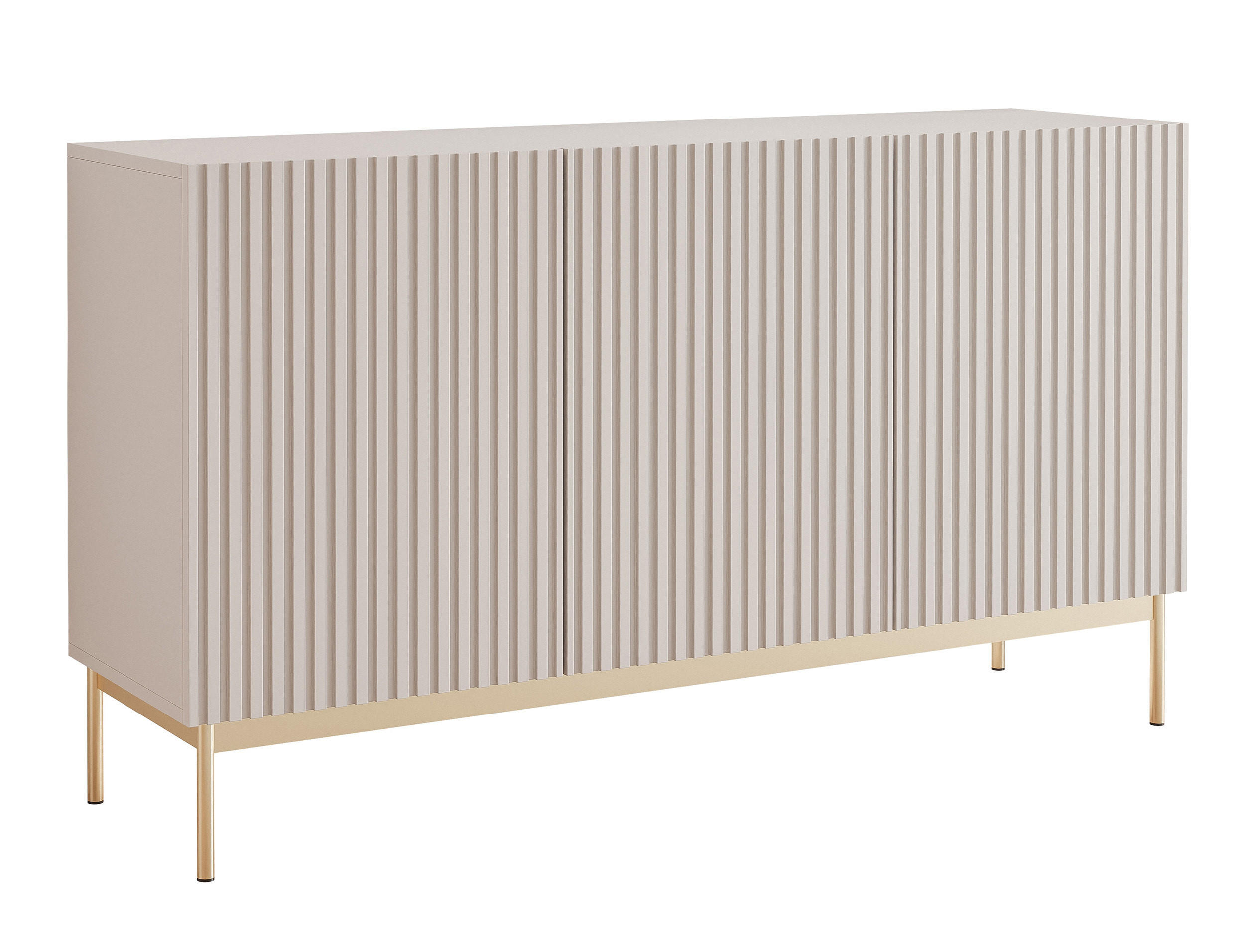 SIDEBOARD Linearis Kaschmirgrau 138 cm - Taupe/Goldfarben, Holzwerkstoff/Metall (138.1/78.2/35cm) - Selsey