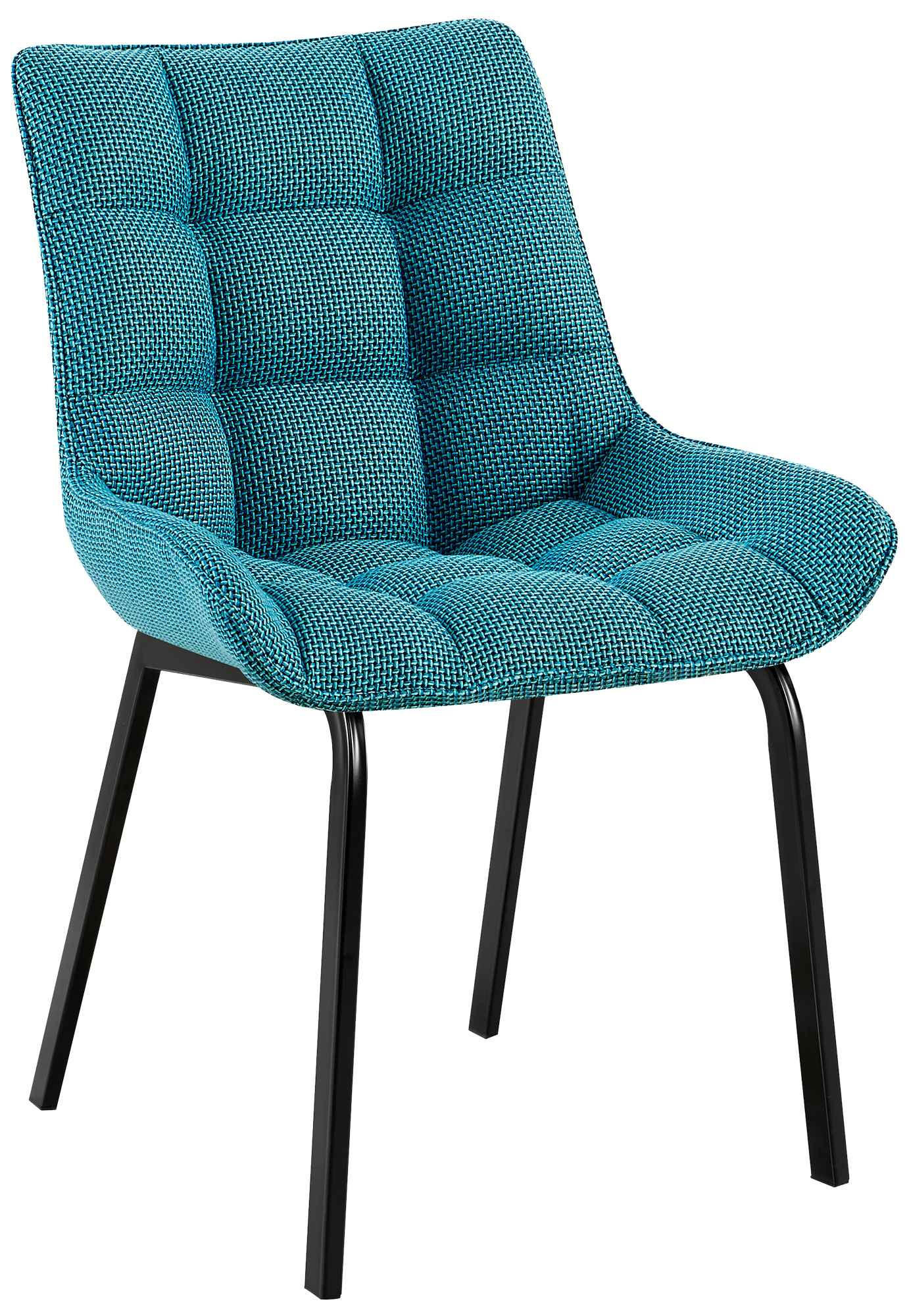STUHL Stoff türkis - Türkis/Schwarz, Textil/Metall (58/84/57cm) - CLP