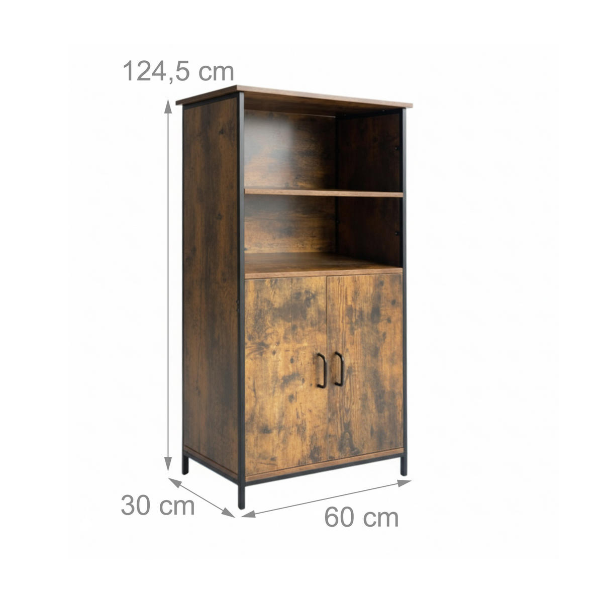 KUCHYNSKÝ šatník - hnedá, kov/kompozitné drevo (60/124.5/35cm) - Relaxdays