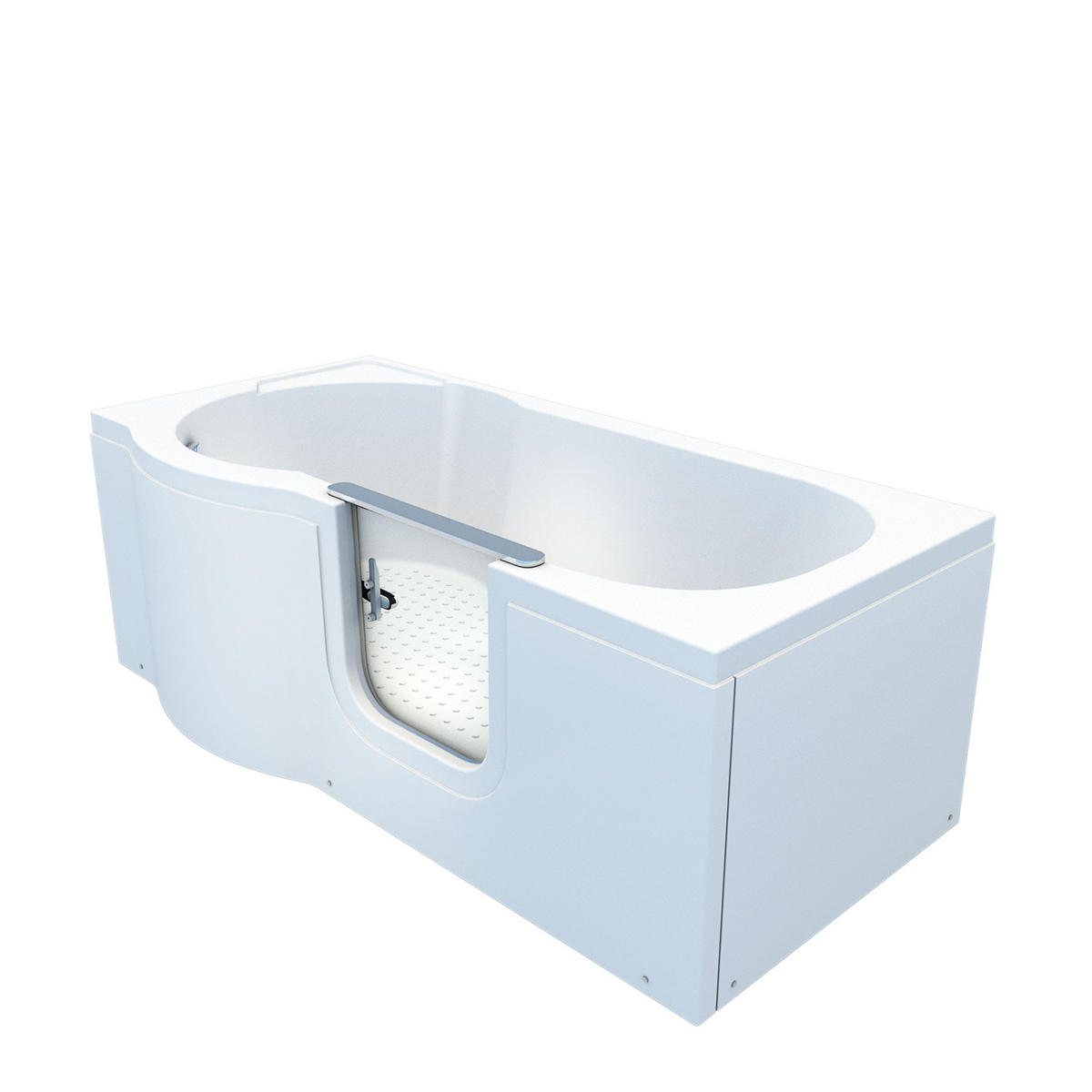 SENIORENBADEWANNE mit Tür S12-R 85x170cm - Weiß, Glas/Kunststoff (170/60/85cm) - AcquaVapore by Sandra Jentho