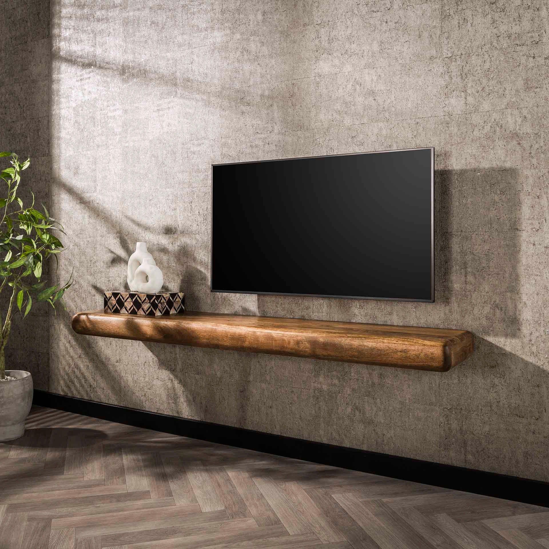 WANDREGAL Sleek Beige 35/168/ 10 cm - Beige, Holz (168/10/35cm) - Hoyz Collection