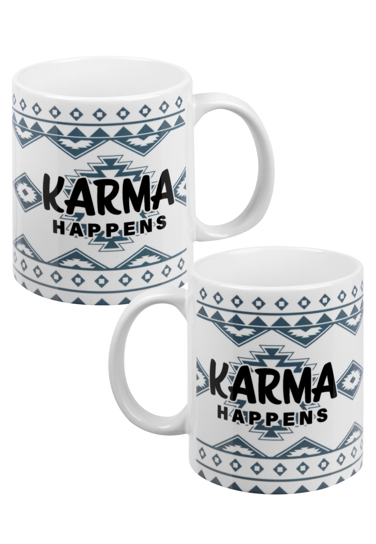 KAFFEEBECHER Karma happens Weiß 320 ml - Weiß, Keramik (0.32L) - United Labels