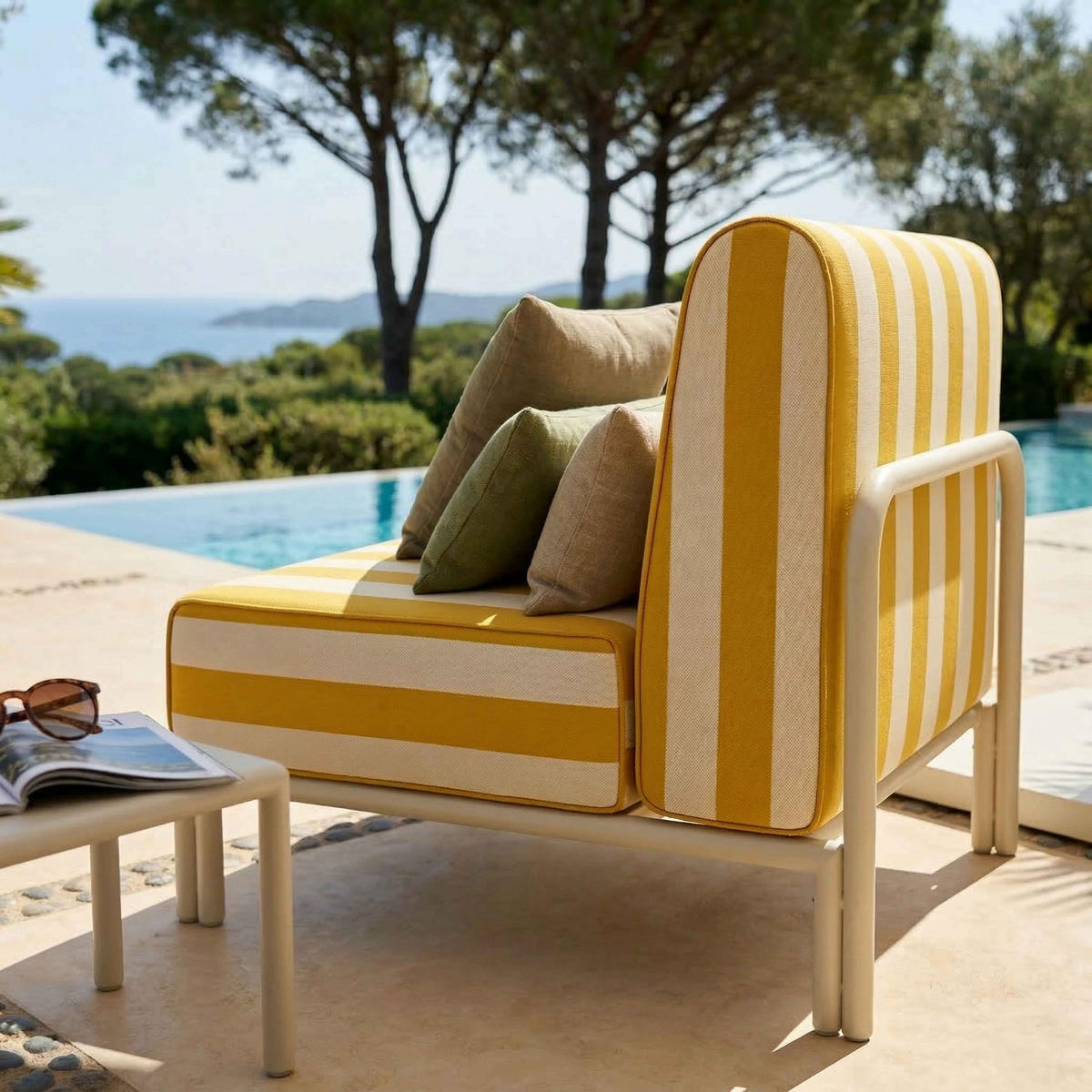 SESSEL, Gelb - Gelb, Textil (80/78/72cm) - Oviala