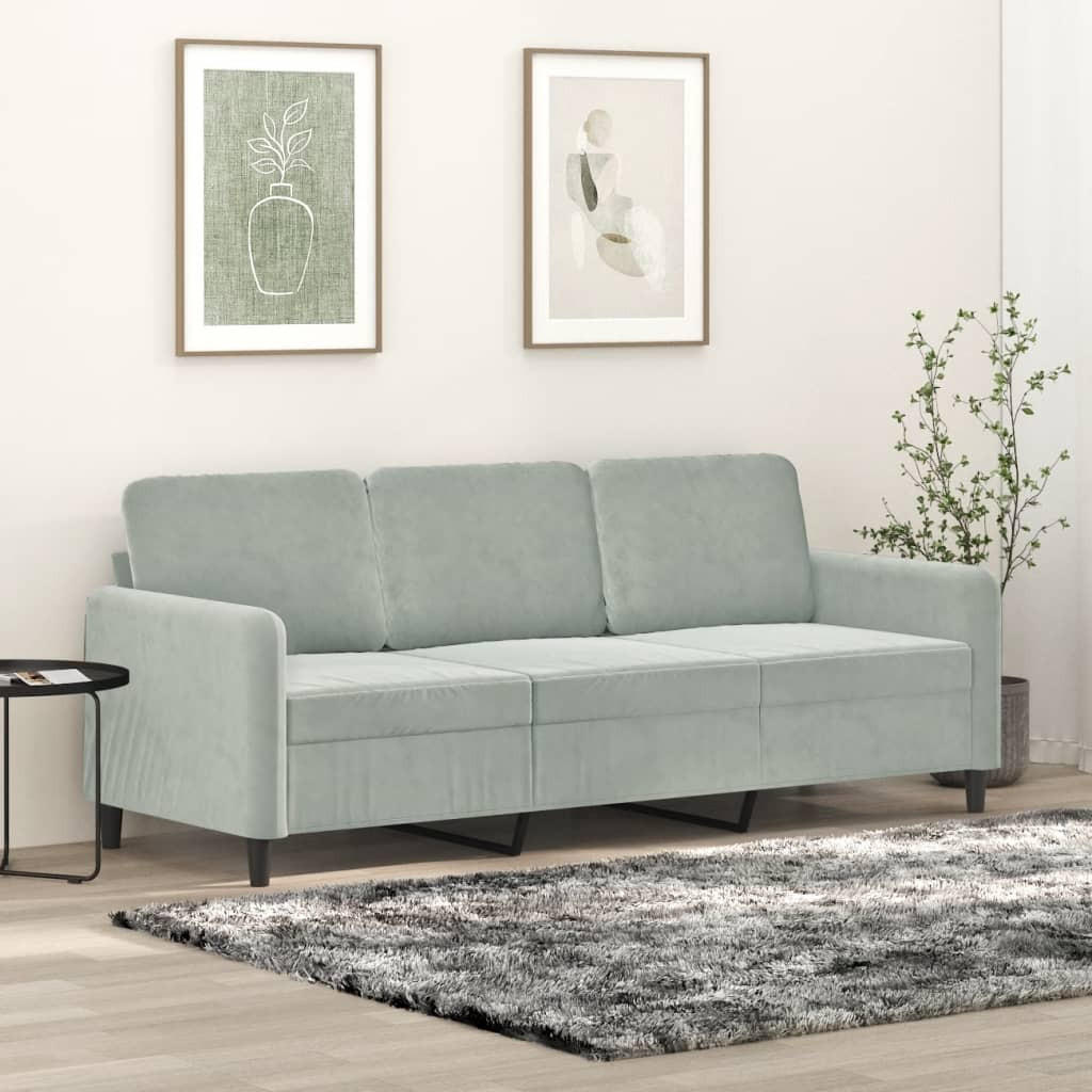 3-SITZER-SOFA Eisleben - Grau, Naturmaterialien (198/77/80cm) - Nettlife