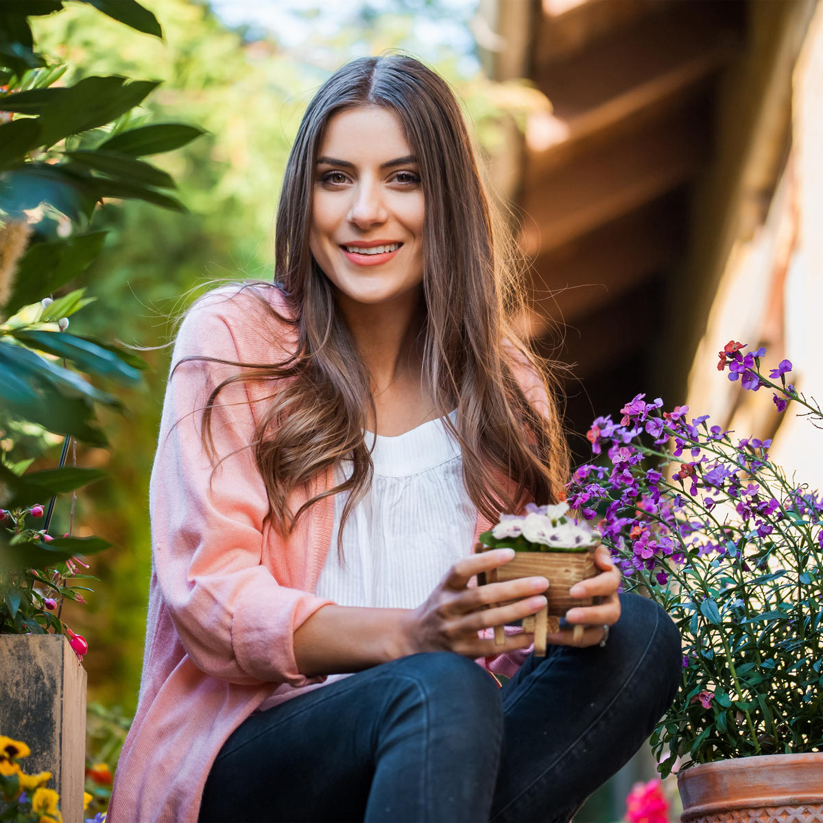 2xPFLANZSCHUBKARRE - Braun, Holz (22/10/12cm) - Relaxdays