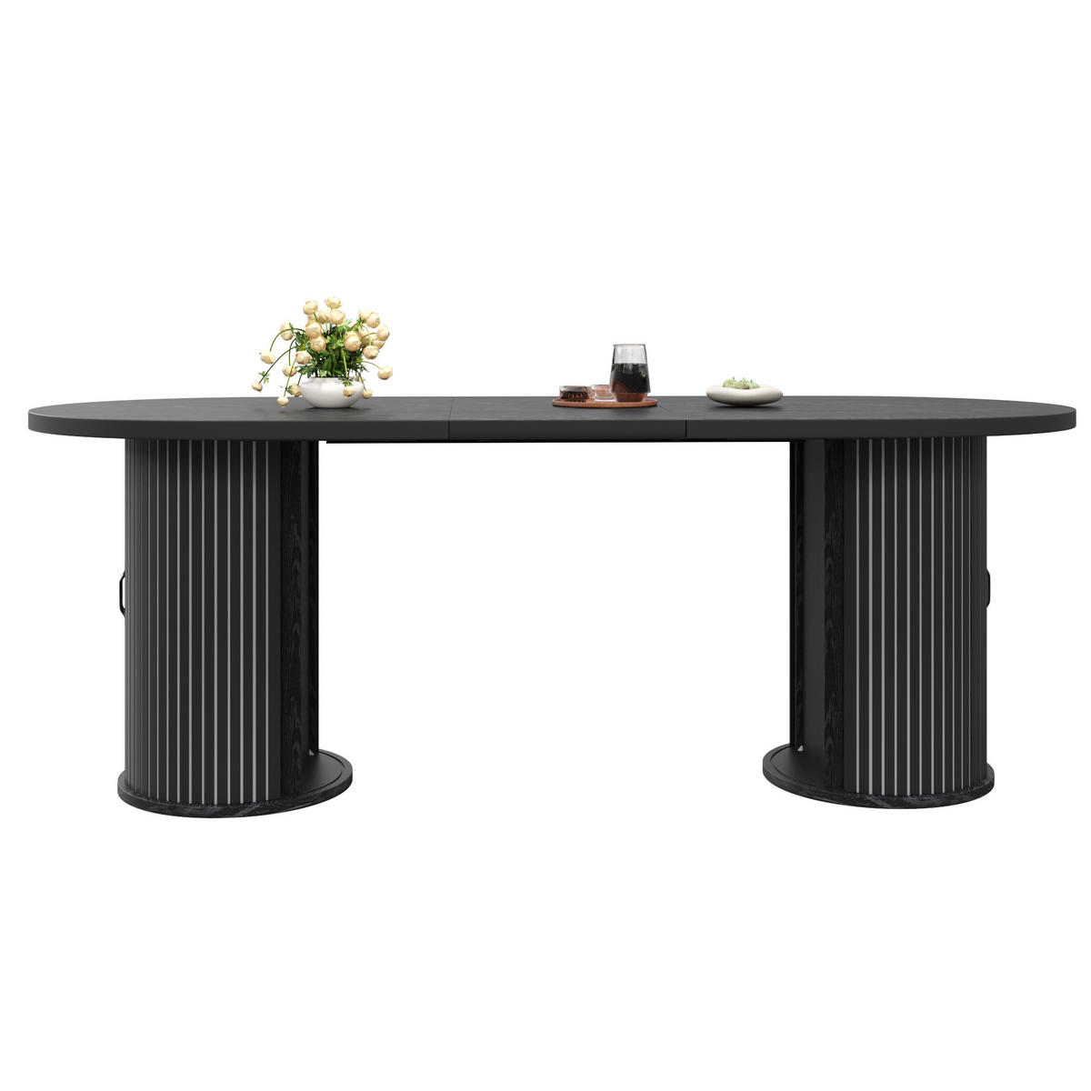 ESSTISCH ausziehbar 150-190/80/75 cm mit Staufach DE-39636 Schwarz - Schwarz, Holzwerkstoff (80/150/75cm) - ComfortXL