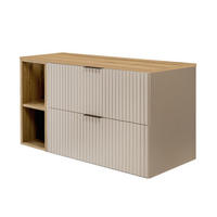 WASCHBECKUNTERSCHRANK mit Regal Kaschmir/Eiche 100/57/46 cm - Kaschmir/Eichefarben, Holzwerkstoff (100/57/46cm) - Rodan