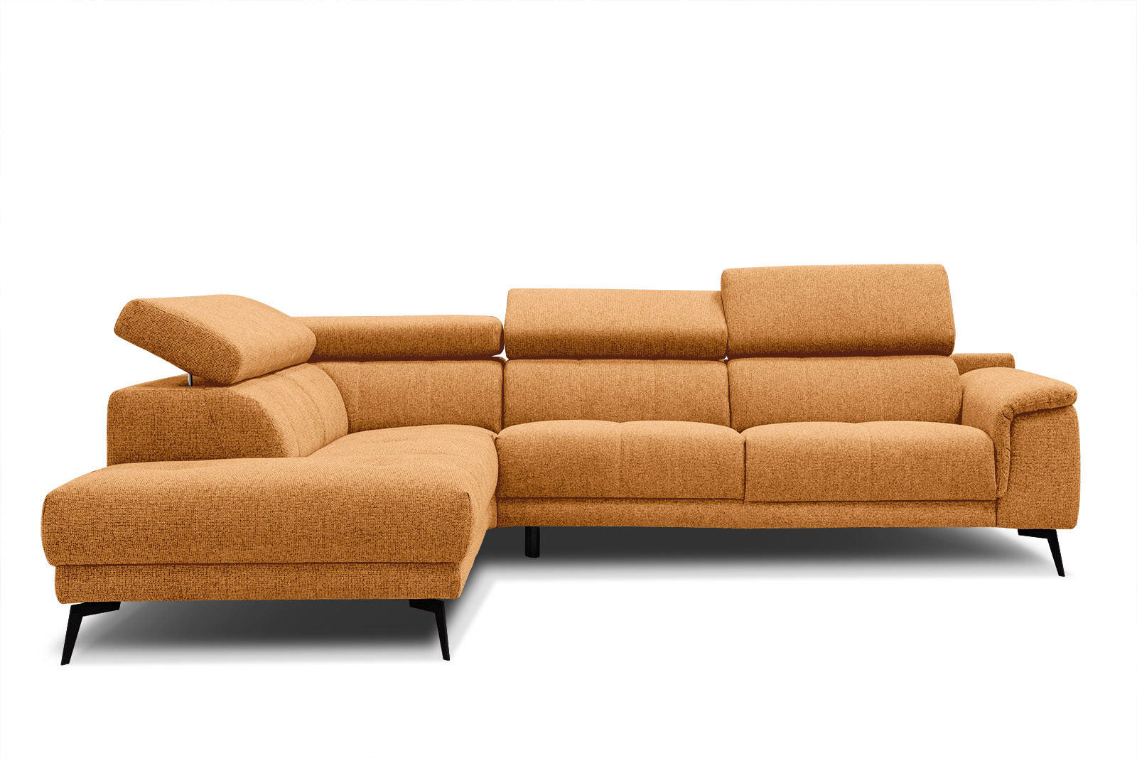 ECKSOFA FIERO 5-Sitzer, orange - Schwarz/Orange, Holzwerkstoff/Textil (158/269cm) - Courtois Laville