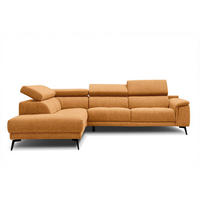 ECKSOFA FIERO 5-Sitzer, orange - Schwarz/Orange, Holzwerkstoff/Textil (158/269cm) - Courtois Laville