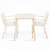 GARTENSET 3-tlg., Elfenbeinfarbe - Beige, Metall - Oviala